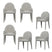 vtwonen Elegance Eetkamerstoelen - Polyester - Greige - Set van 6