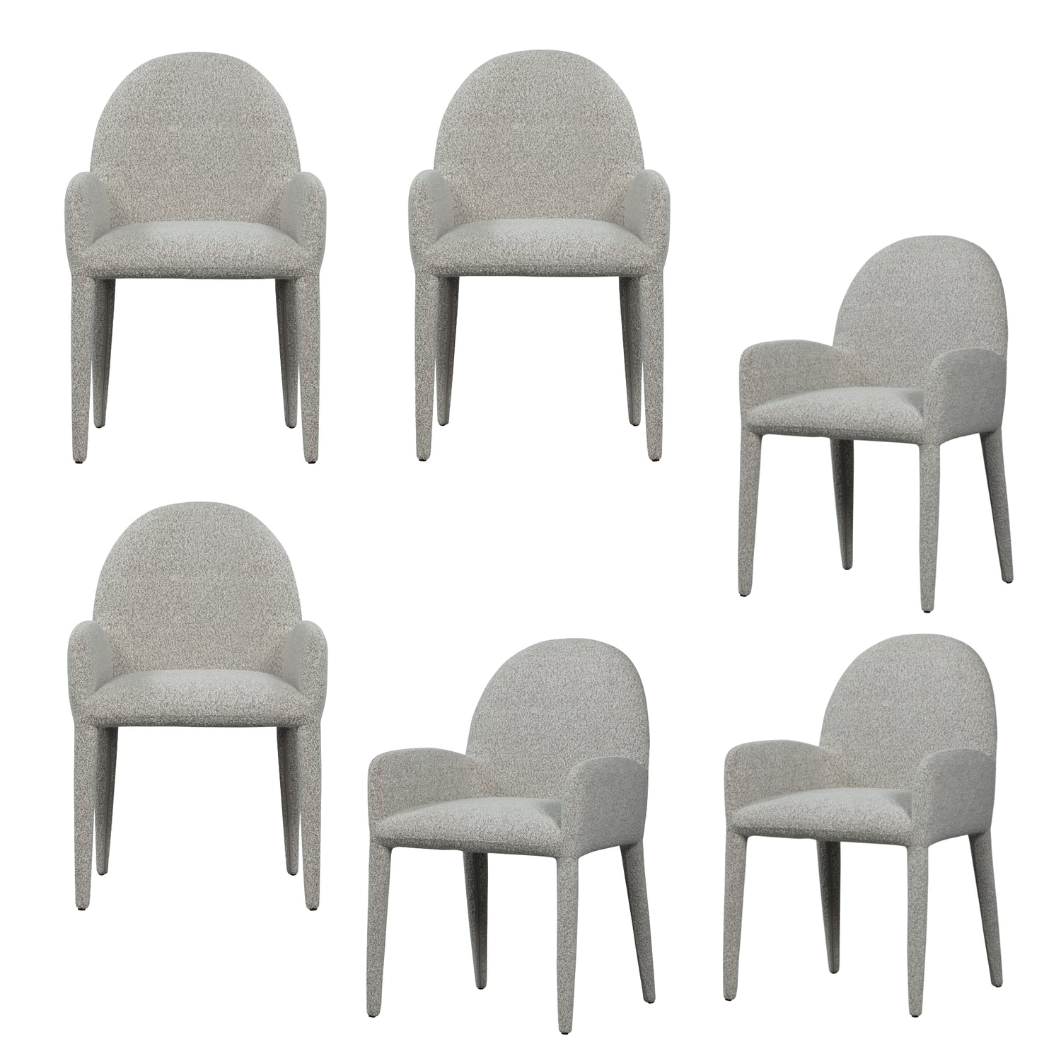 vtwonen Elegance Eetkamerstoelen - Polyester - Greige - Set van 6