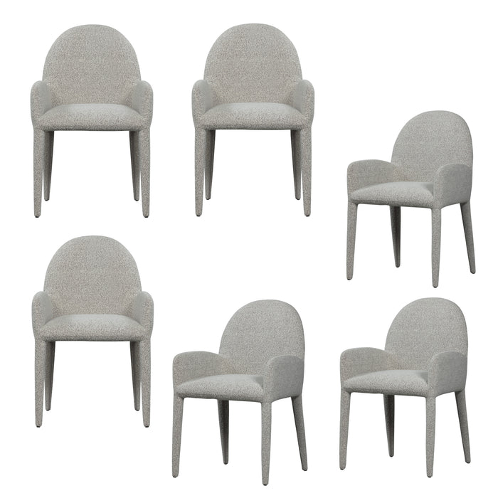 vtwonen Elegance Eetkamerstoelen - Polyester - Greige - Set van 6