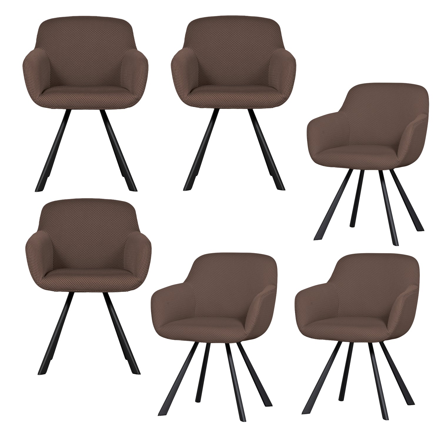 WOOOD Juno Eetkamerstoel - Mesh - Epresso - Set van 6