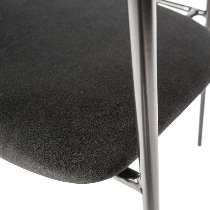 WOOOD Ivy Eetkamerstoelen - Fluweel - Zwart - Set van 6