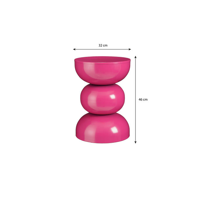 Mica Decorations Luna Bijzettafel - H46 x Ø32 cm - IJzer - Fuchsia