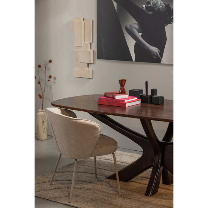 WOOOD Admit Eetkamerstoelen - Polyester - Pebble - Set van 6