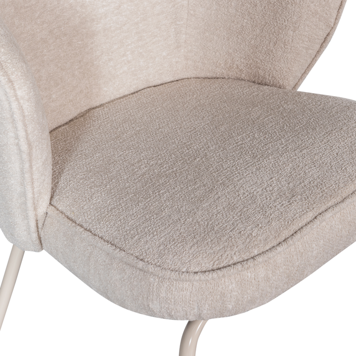 WOOOD Admit Eetkamerstoelen - Polyester - Pebble - Set van 6