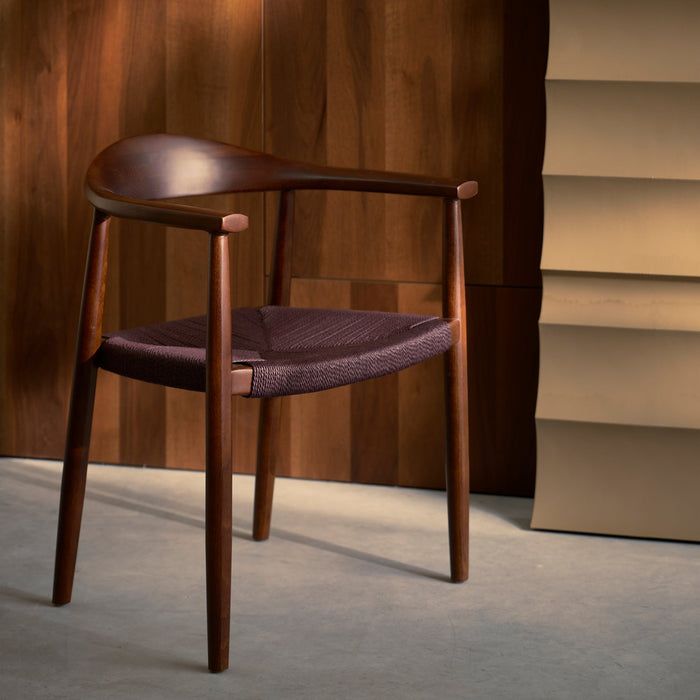 vtwonen Embrace Eetkamerstoelen - Beukenhout - Donkerbruin - Set van 6