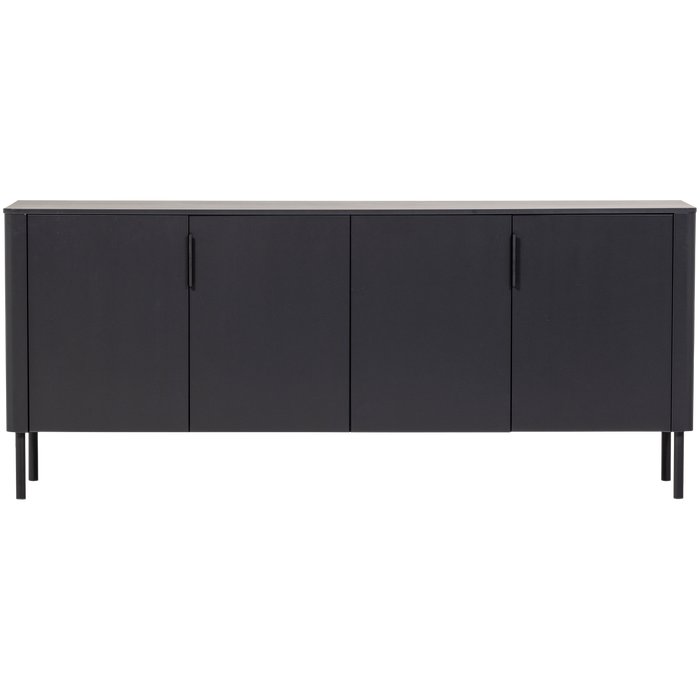 WOOOD Gunnar Dressoir 200 cm - Grenen - Matzwart - 85x201x44