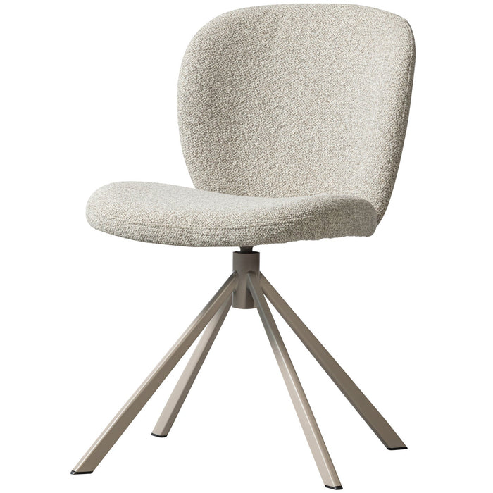 WOOOD Femke Eetkamerstoel - Bouclé - Naturel - Set van 6