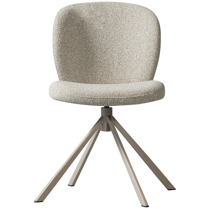 WOOOD Femke Eetkamerstoel - Bouclé - Naturel - Set van 6