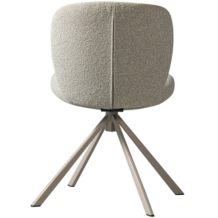 WOOOD Femke Eetkamerstoel - Bouclé - Naturel - Set van 6