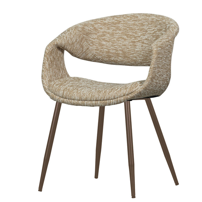 WOOOD Yossi Eetkamerstoelen Met Metalen Koper Poot - Zand - Set van 6