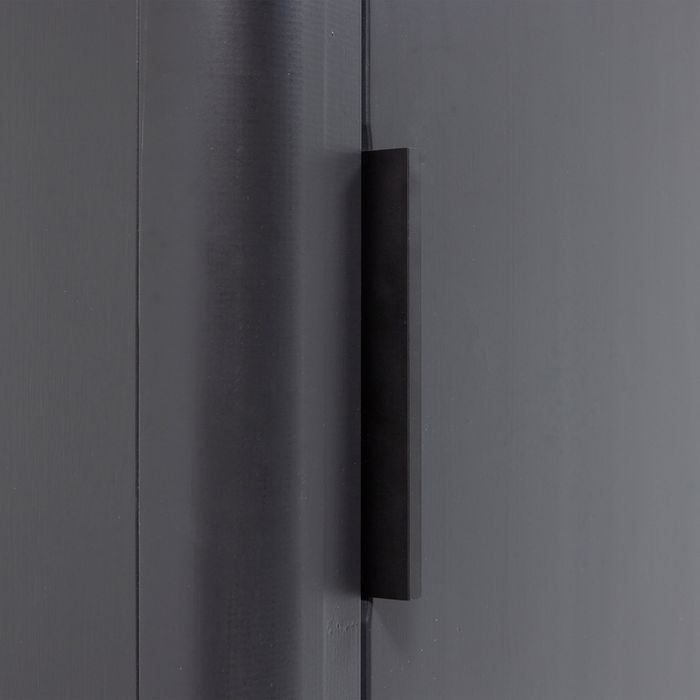 WOOOD Gunnar Smalle Hoge Kast - Grenen - Matzwart - 217x45x39