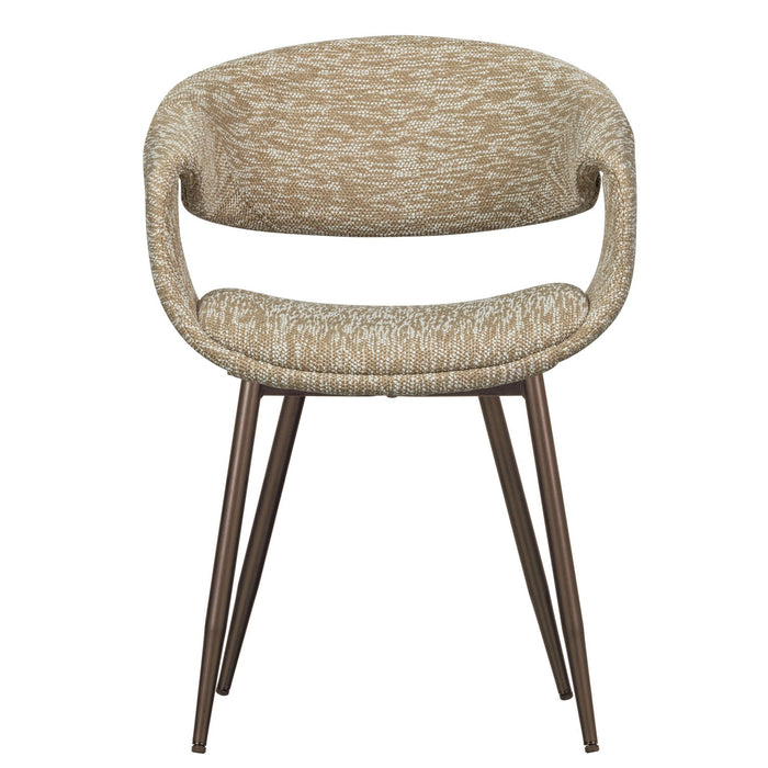 WOOOD Yossi Eetkamerstoelen Met Metalen Koper Poot - Zand - Set van 6