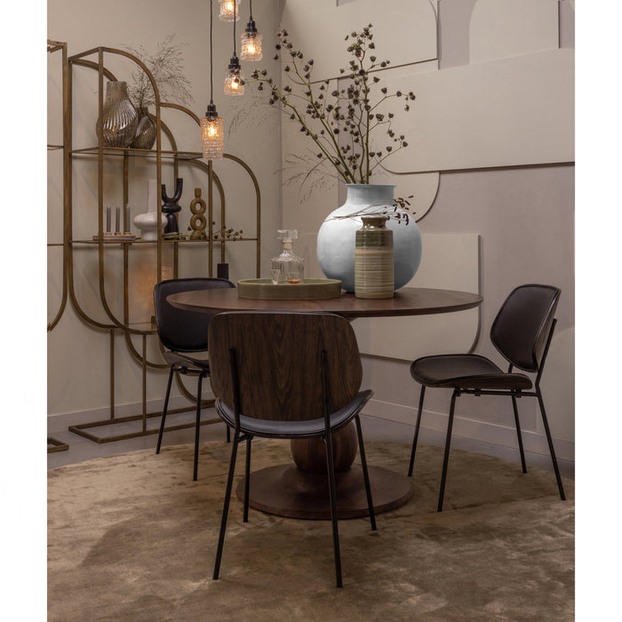 WOOOD Classic Eetkamerstoelen - Hout - Zwart|Walnoot - Set van 6