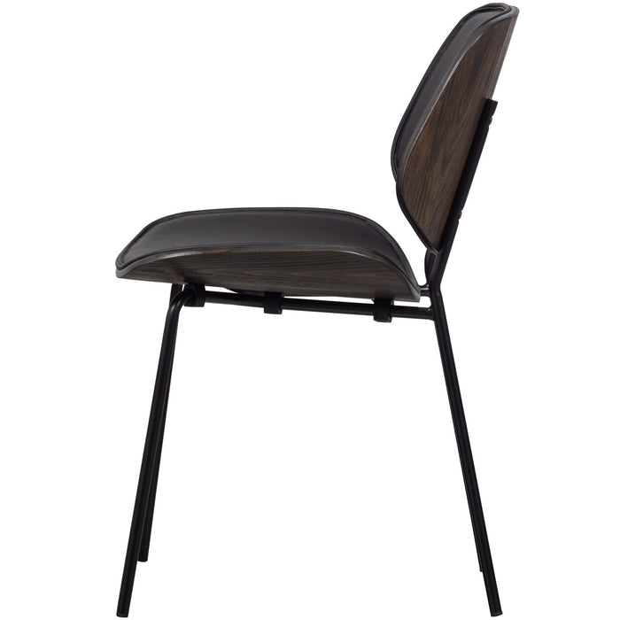 WOOOD Classic Eetkamerstoelen - Hout - Zwart|Walnoot - Set van 6