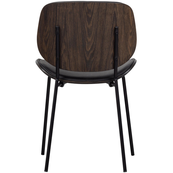 WOOOD Classic Eetkamerstoelen - Hout - Zwart|Walnoot - Set van 6