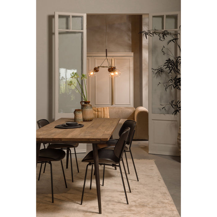 WOOOD Classic Eetkamerstoelen - Hout - Zwart|Walnoot - Set van 6