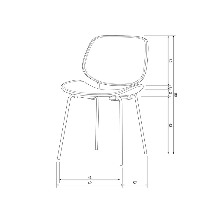 WOOOD Classic Eetkamerstoelen - Hout - Zwart|Walnoot - Set van 6
