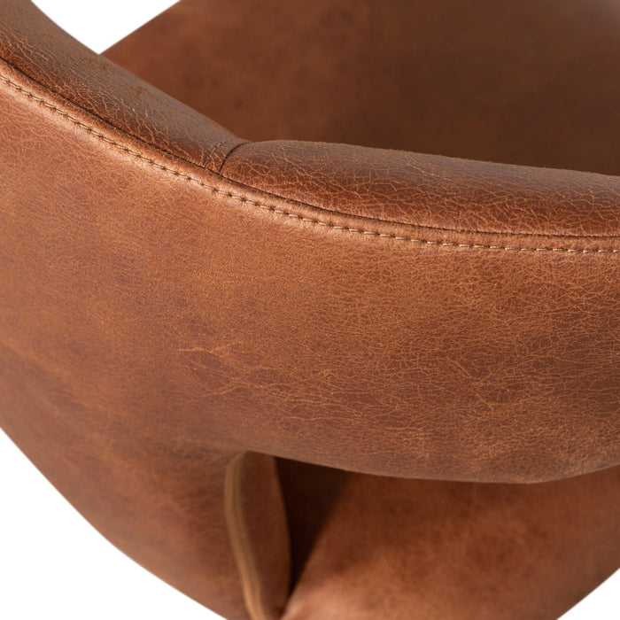 WOOOD Permit Eetkamerstoelen - Leerlook - Cognac - Set van 6