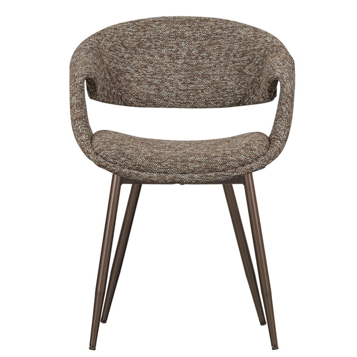 WOOOD Yossi Eetkamerstoelen Metalen Koper Poot - Bruin - Set van 6