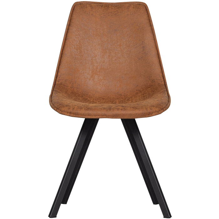WOOOD Swen Eetkamerstoelen - Gerecycled Leer - Cognac - Set van 6