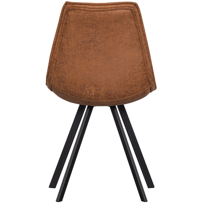 WOOOD Swen Eetkamerstoelen - Gerecycled Leer - Cognac - Set van 6