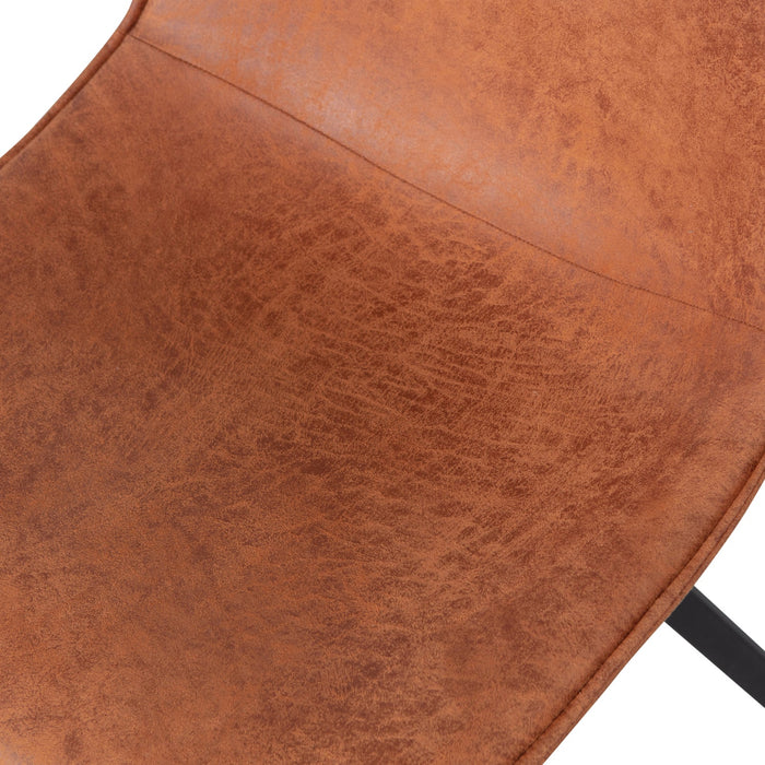 WOOOD Swen Eetkamerstoelen - Gerecycled Leer - Cognac - Set van 6