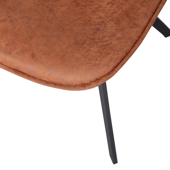 WOOOD Swen Eetkamerstoelen - Gerecycled Leer - Cognac - Set van 6