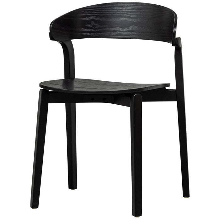 WOOOD Cras Eetkamerstoelen - Essenhout - Zwart - Set van 6