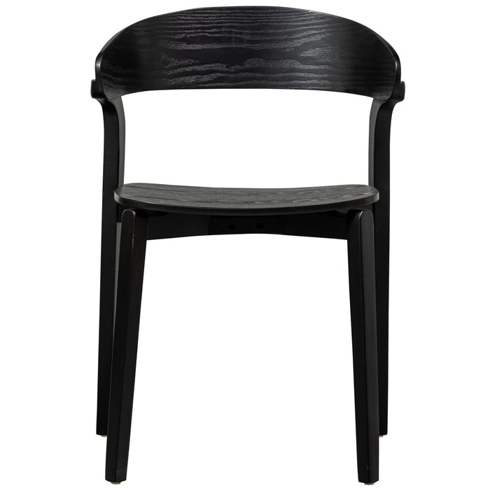 WOOOD Cras Eetkamerstoelen - Essenhout - Zwart - Set van 6