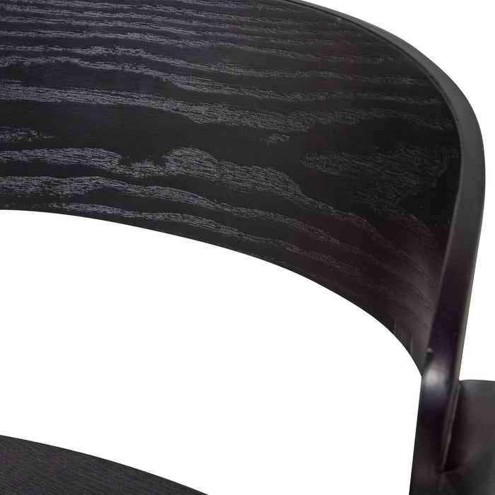 WOOOD Cras Eetkamerstoelen - Essenhout - Zwart - Set van 6