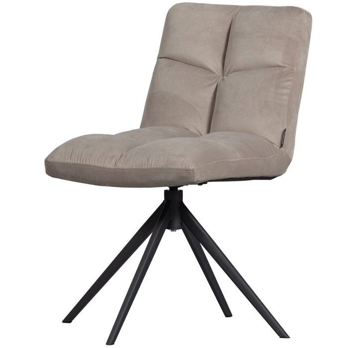 WOOOD Vinny Draaistoelen - Velvet - Zand - Set van 6