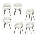 WOOOD Yossi Eetkamerstoelen Metalen Koper Poot - Naturel - Set van 6