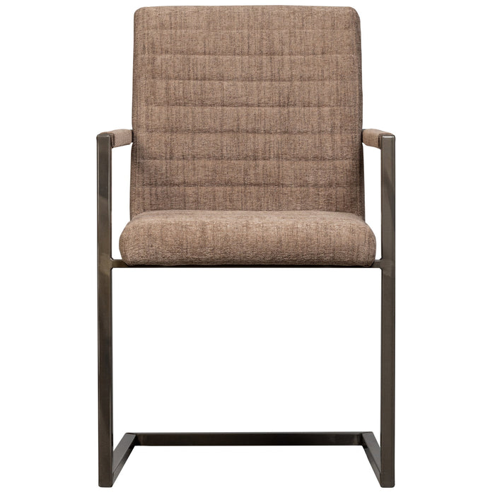 WOOOD Bas Eetkamerstoelen - Geweven Stof - Bruin Melange - Set van 6