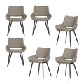 WOOOD Parade Eetkamerstoelen - Melange Stof - Zand - Set van 6
