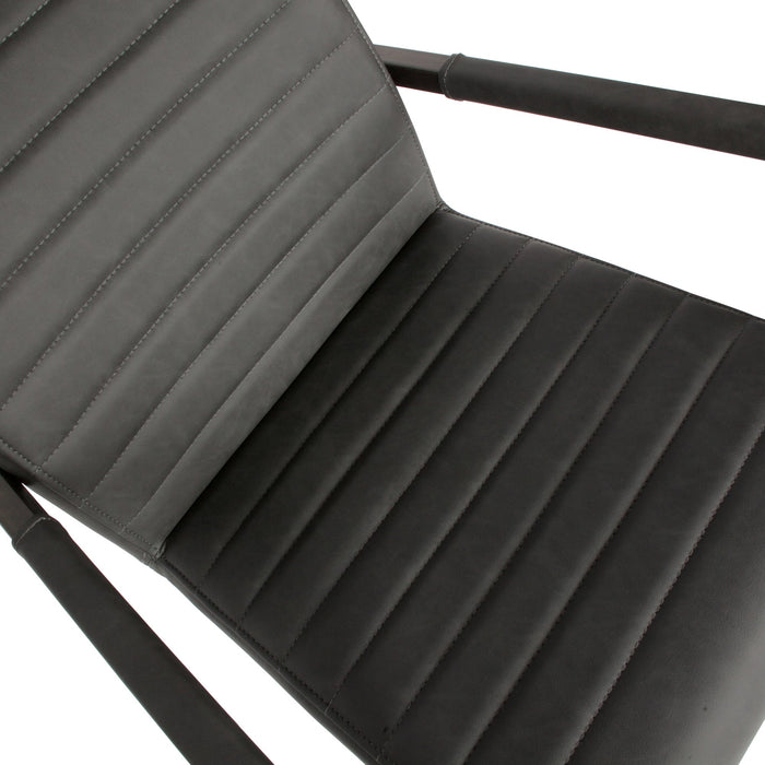WOOOD Bas Eetkamerstoelen - Pu - Grijs - Set van 6