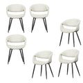 WOOOD Yossi Eetkamerstoelen Metalen Zwarte Poot - Naturel - Set van 6