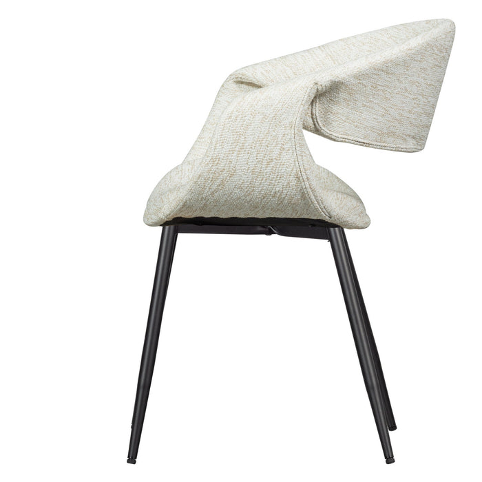 WOOOD Yossi Eetkamerstoelen Metalen Zwarte Poot - Naturel - Set van 6