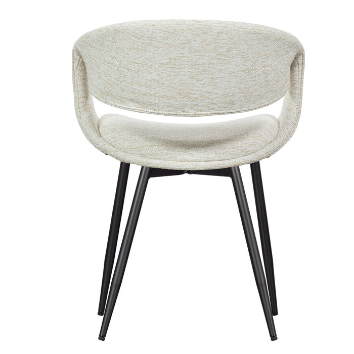 WOOOD Yossi Eetkamerstoelen Metalen Zwarte Poot - Naturel - Set van 6
