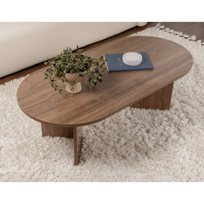 Calicosy - Ovale salontafel B119 cm - IRIS - Walnootlook