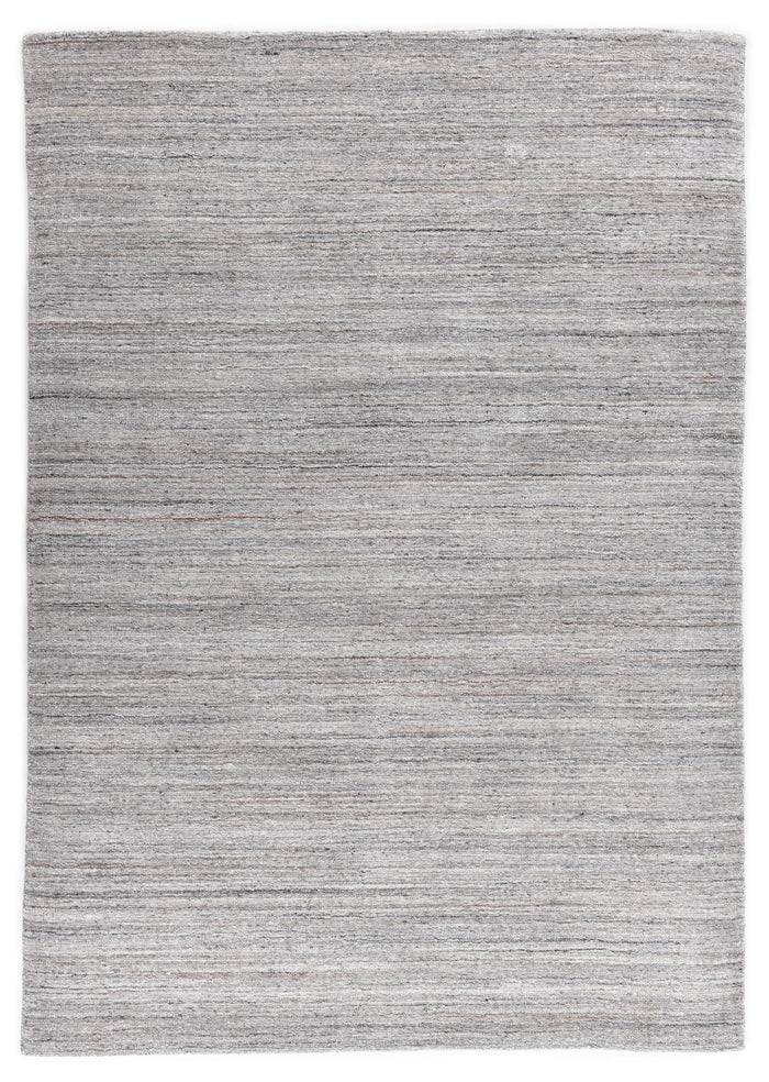 Theko Handgeweven wollen viscose tapijt San Diego 70x140 cm - Grijs