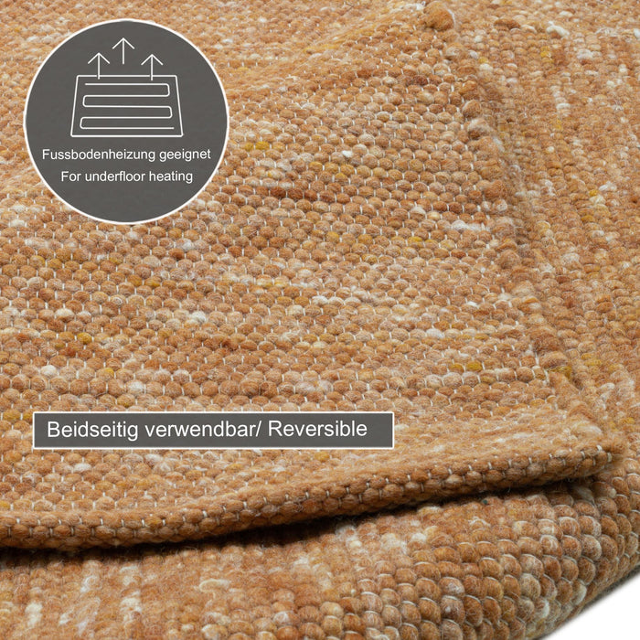 Theko Handgeweven wollen tapijt Alpen 190x290 cm - Terracotta