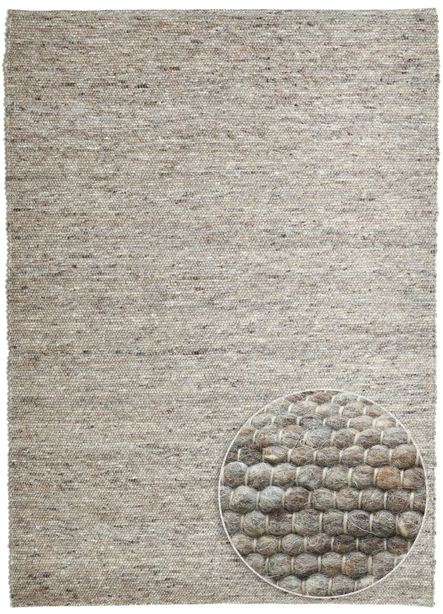 Theko Handgeweven wollen tapijt Alpen 190x250 cm - Bruin