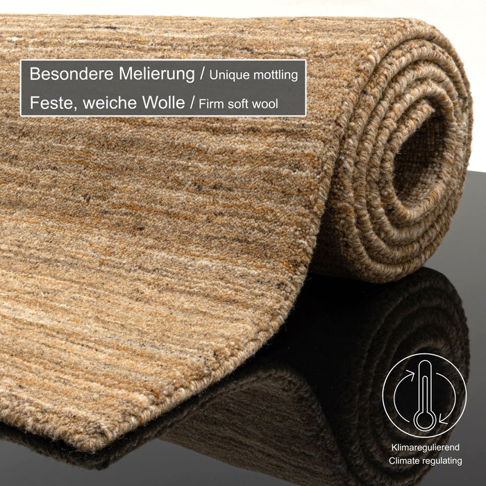 Theko Handgeweven wollen tapijt Pure 250x350 cm - Geel