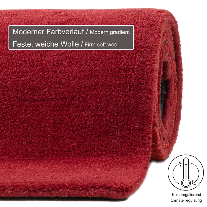 Theko Tapijt met kleurverloop Wool Comfort 140x200 cm - Rood