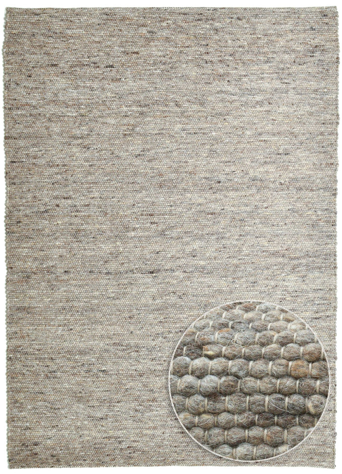 Theko Handgeweven wollen tapijt Alpen 120x180 cm - Bruin