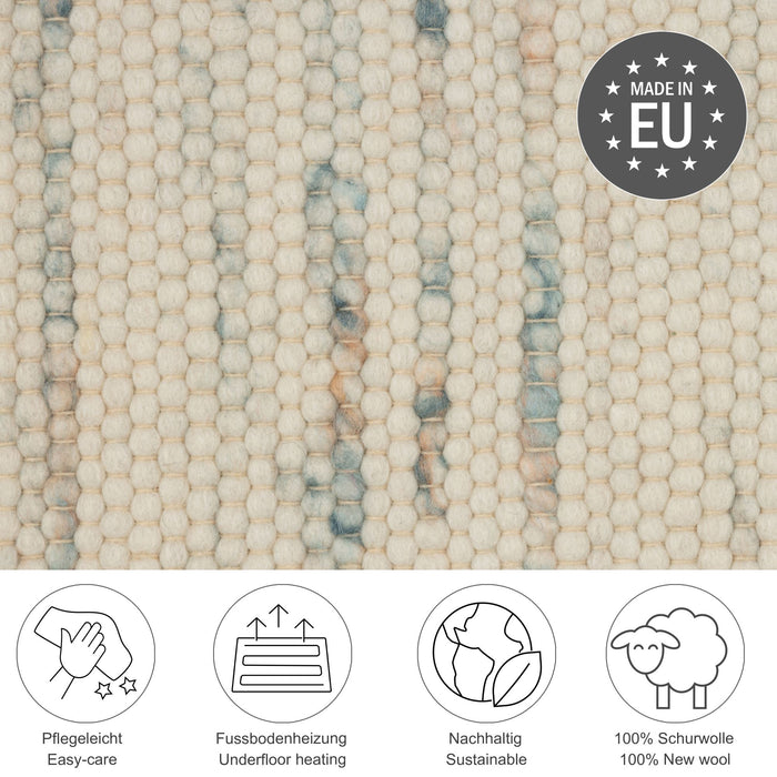 Theko Handgeweven wollen tapijt Alpen 90x160 cm - Multicolor