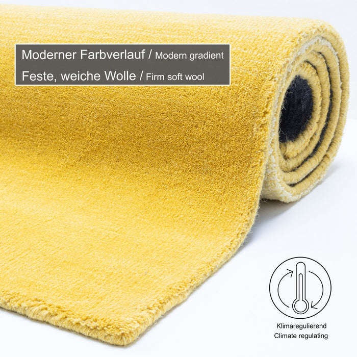 Theko Tapijt met kleurverloop Wool Comfort 160x230 cm - Geel
