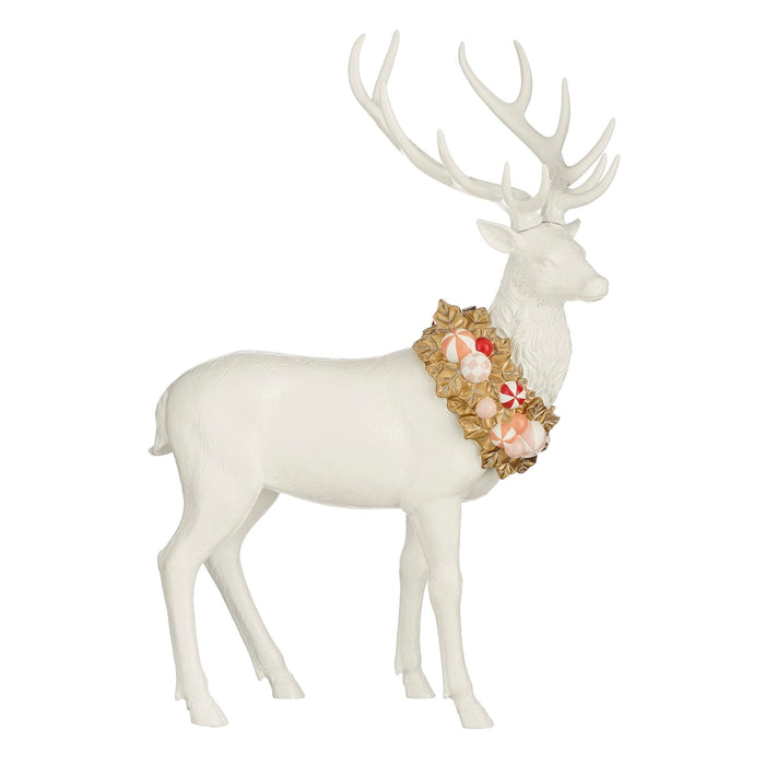 House of Seasons Kerstversiering Deer - 43x23x62 cm - Polyresin - Wit
