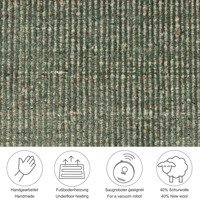 Theko gestreept UNI-tapijt Venus 170x240 cm - Groen