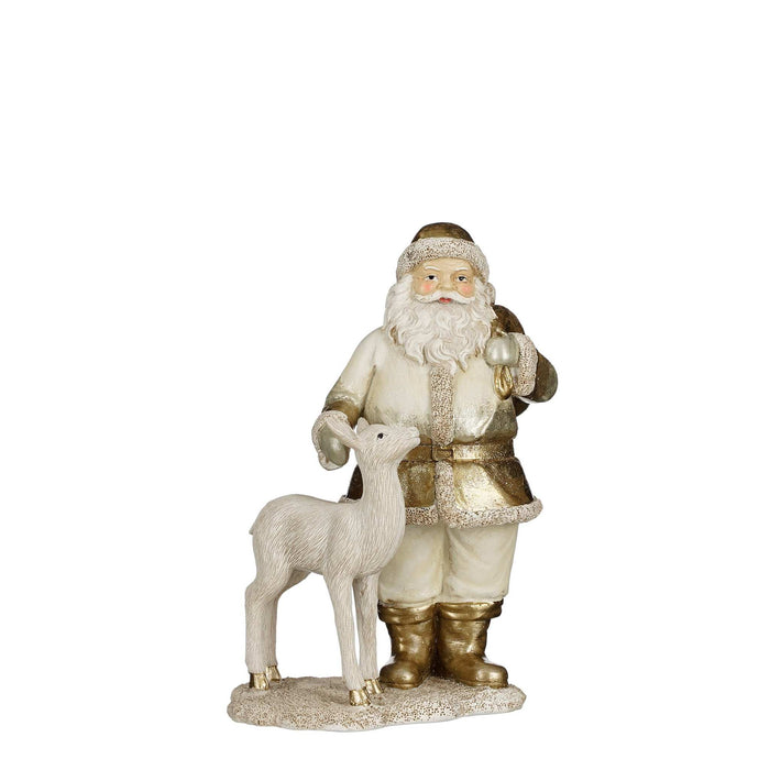 House of Seasons Kerstversiering Santa - 14x10x20 cm - Polyresin - Goud